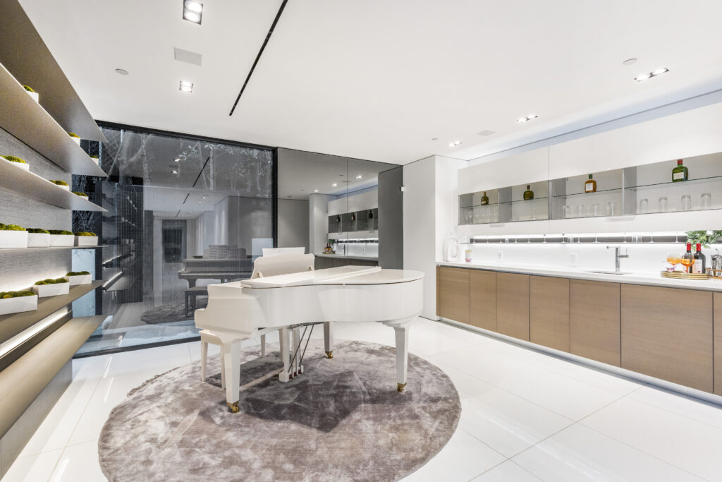 Custom millwork kitchen at Crest Manor Beverly Hills luxury estate