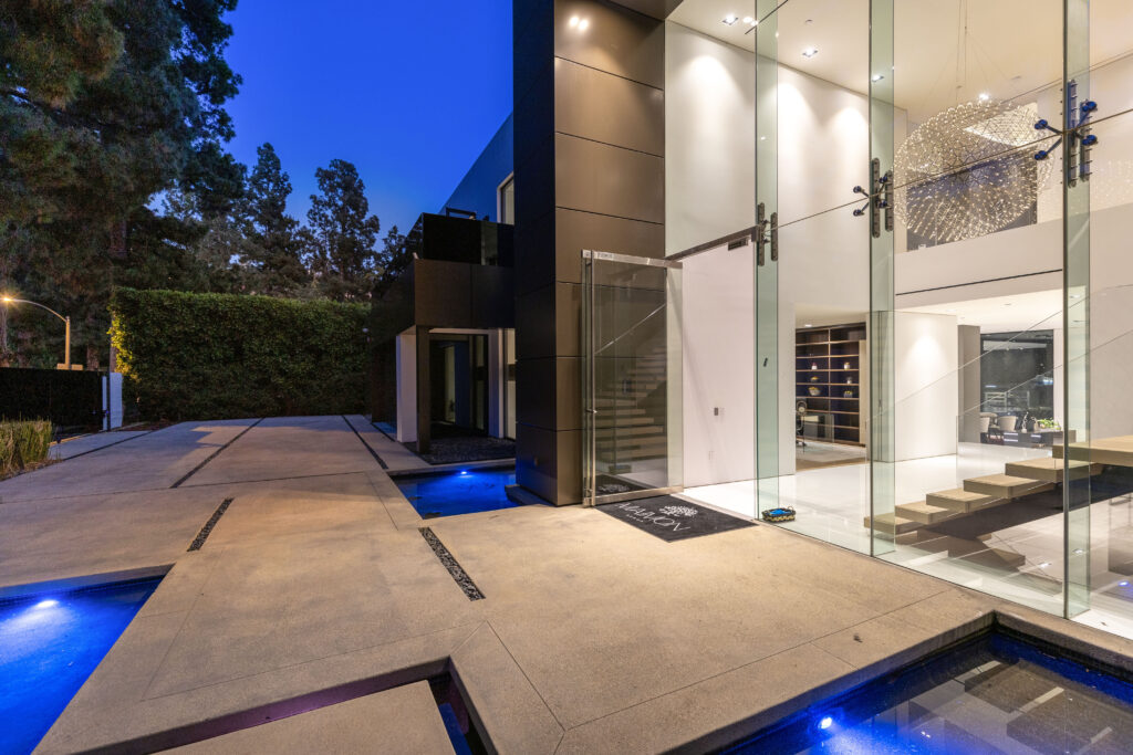Private pool at Crest Manor Beverly Hills luxury estate