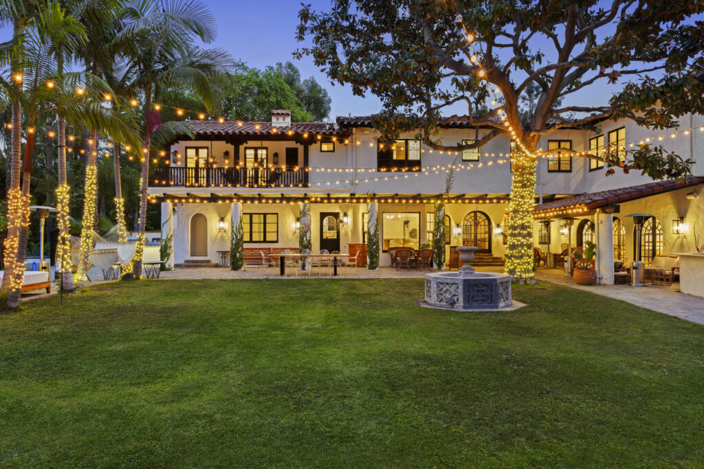 Mediterranean-inspired facade at Mediterranean Estate Beverly Hills luxury rental