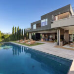 Private pool and terrace at Summit Canyon Bel Air luxury estate