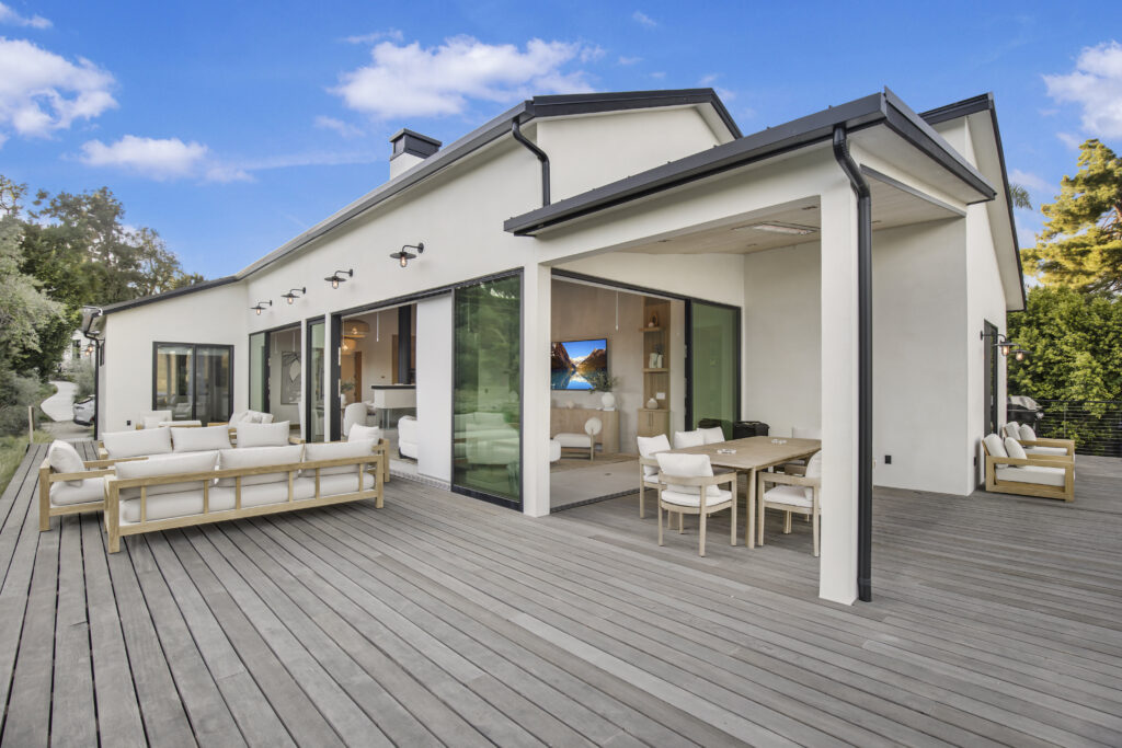Aerial landscape view of Tide Pavilion Malibu luxury rental