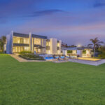 Landscaped exterior at Bluff House Malibu luxury rental