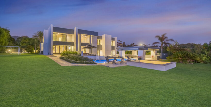Landscaped exterior at Bluff House Malibu luxury rental