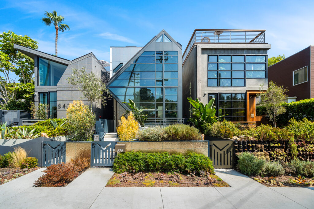 Grand facade of Boardwalk Villa Venice luxury estate