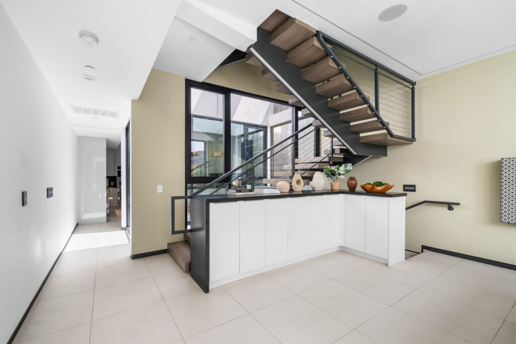 Architectural staircase at Boardwalk Villa Venice luxury estate
