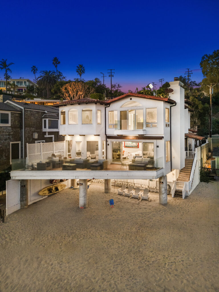 Outdoor dining terrace at Cove Villa Malibu luxury rental