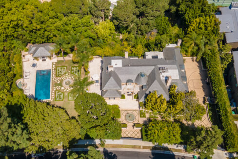 Full exterior view of Greystone Pavilion luxury Beverly Hills villa