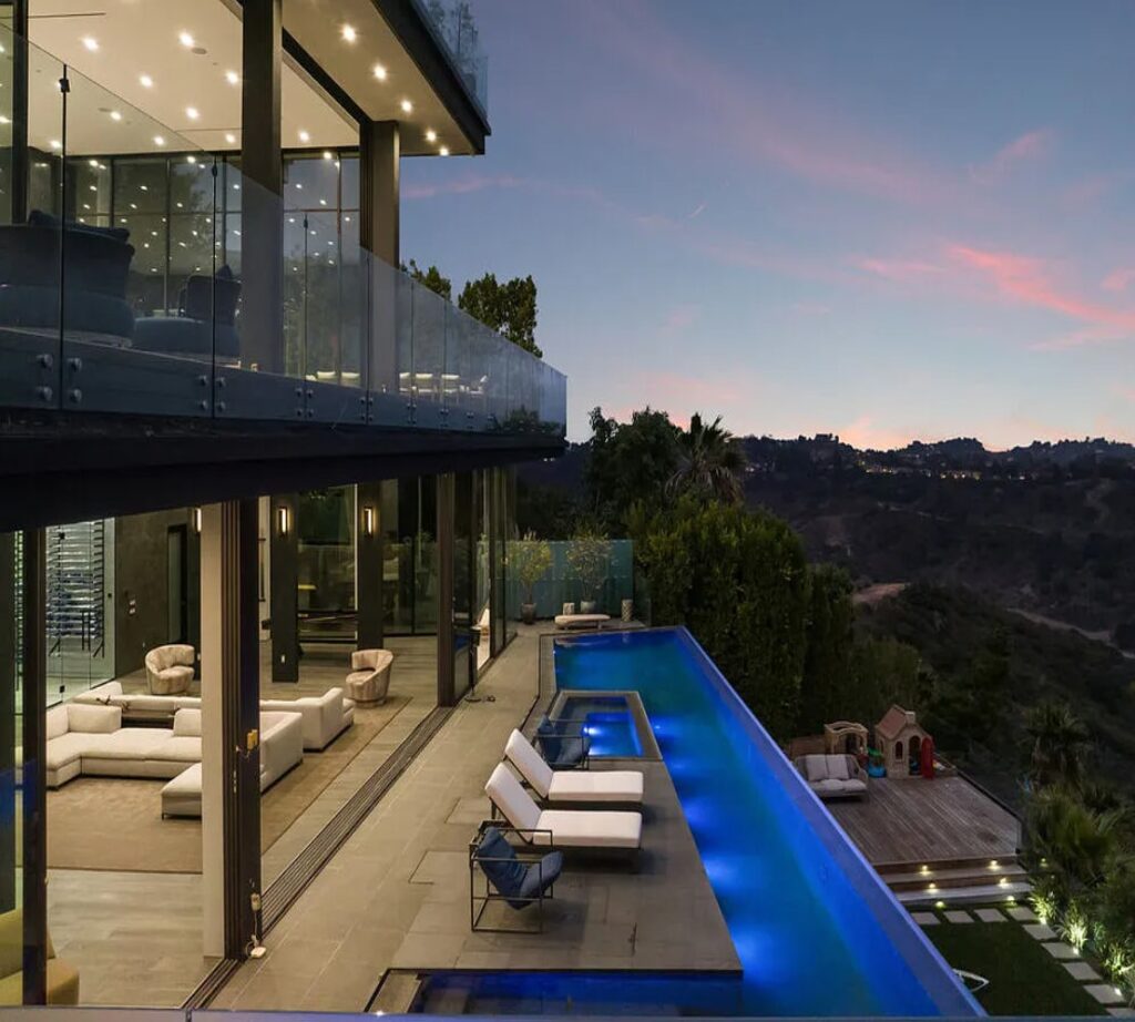 Sweeping city view from Sarbonne House Bel Air luxury estate