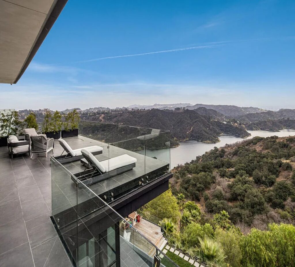 Aerial exterior view of Sarbonne House Bel Air luxury villa