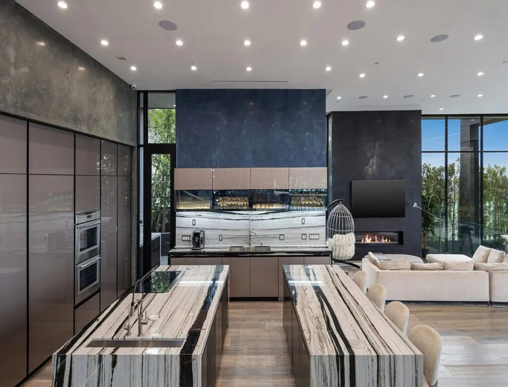 Central great room at Sarbonne House Bel Air luxury estate