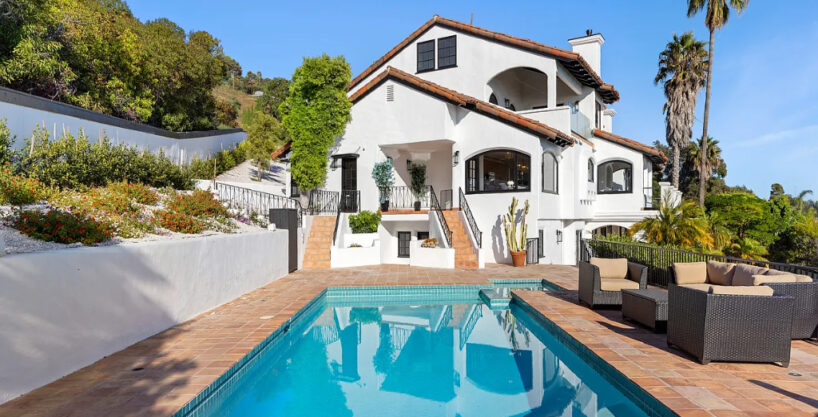 Landscaped exterior at Shoreline Hillside Malibu luxury villa
