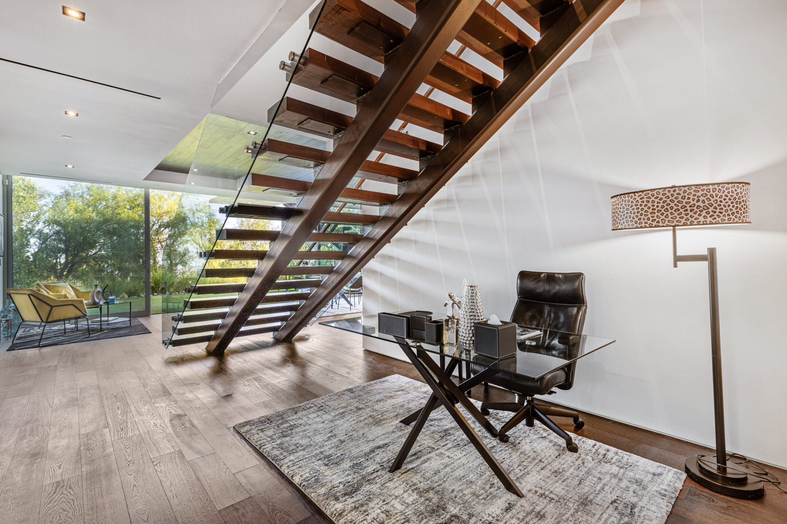 A private home office in a Villoura residence in the Hollywood Hills