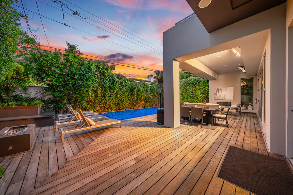 Outdoor deck at Stanley Residence Beverly Grove luxury estate