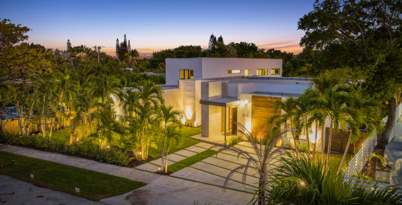 Villa Emerald luxury villa elegant exterior night lighting