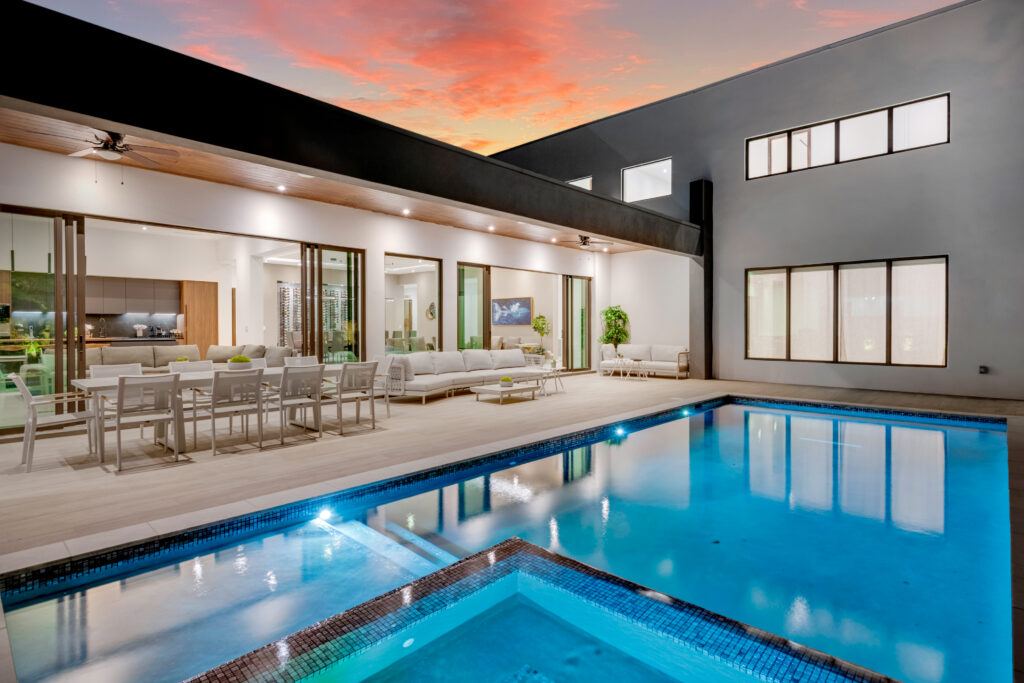 Villa Emerald aerial pool view luxury outdoor living