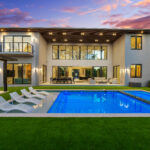 Villa Jasper modern exterior illuminated at night luxury residence