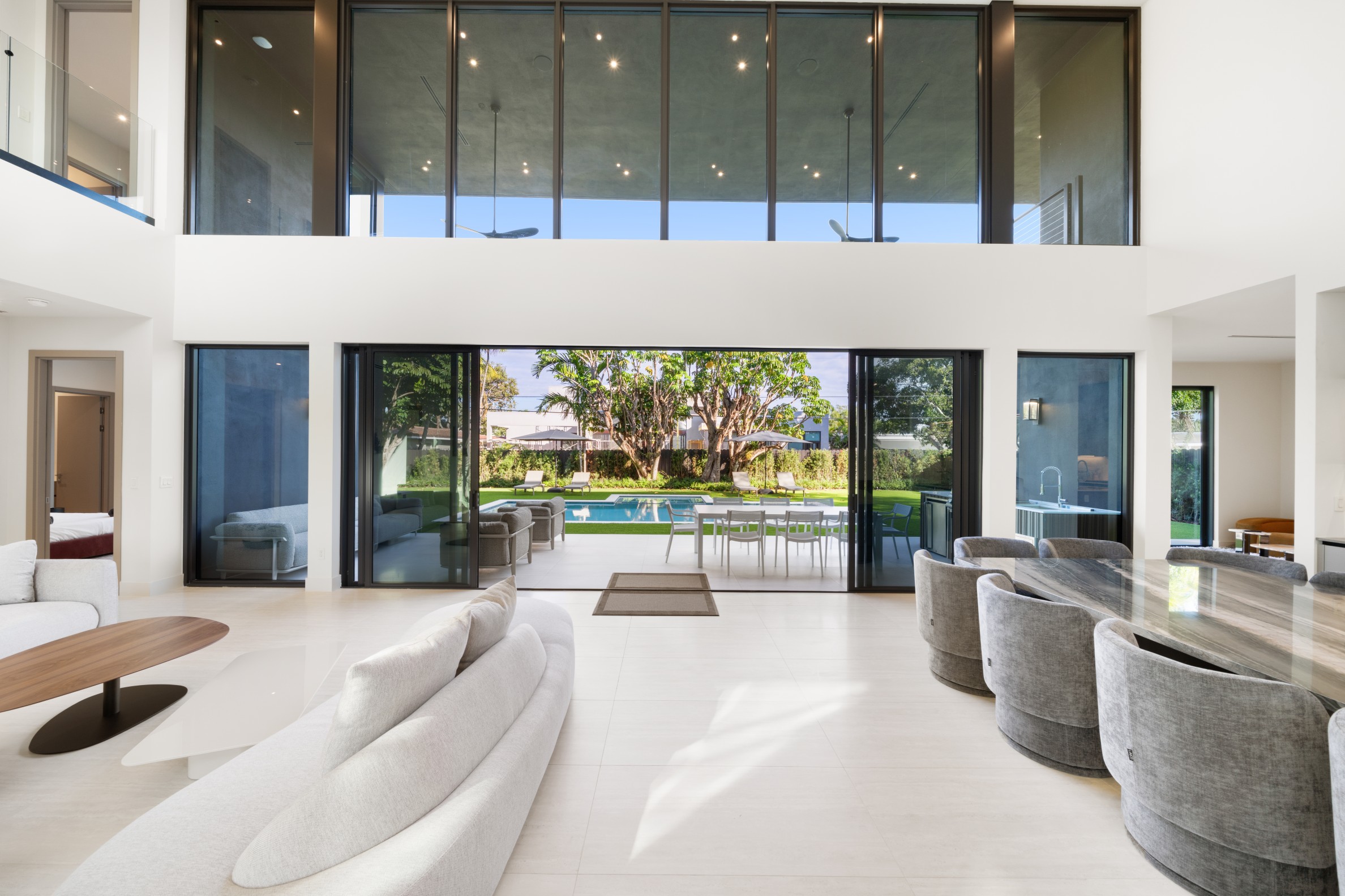 Open and airy living room in Villa Onyx with modern finishes and natural light